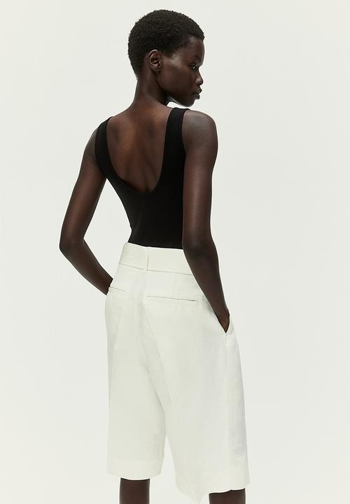 H&M - Ribbed thong body - black