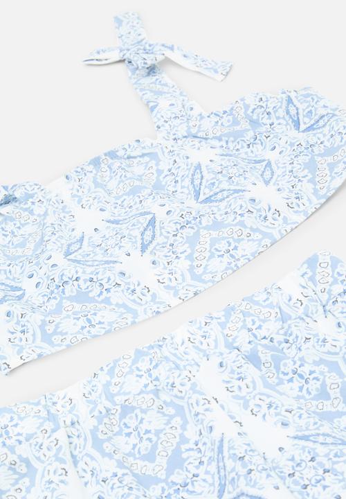 Pop Candy - Crop top and pants set - light blue