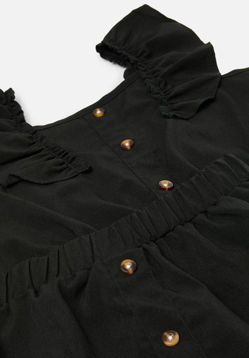 Pop Candy - Button front top & skirt set - black