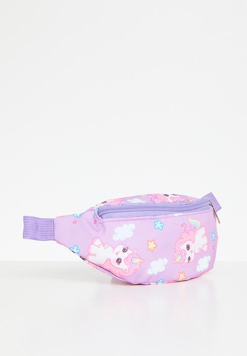 Pop Candy - Unicorn print moon bag - purple