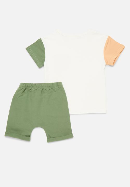 Pop Candy - Colour block tee & short set - multi