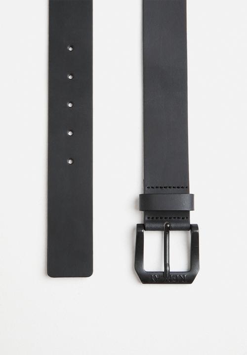 Replay - Crust Buffalo Pull-Up Leather Belt - Black