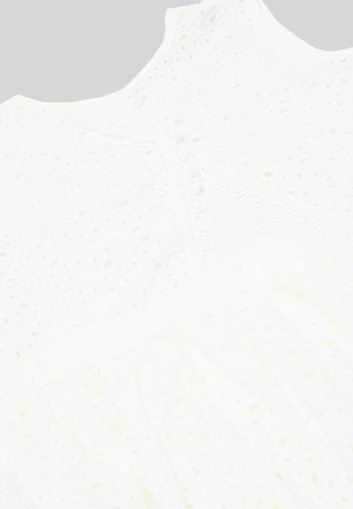 Pop Candy - Anglaise top and bottom set - white