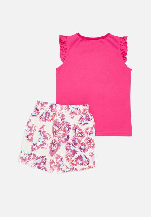 Pop Candy - Butterfly top & short set - pink