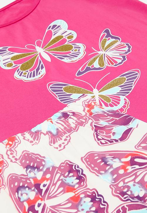 Pop Candy - Butterfly top & short set - pink