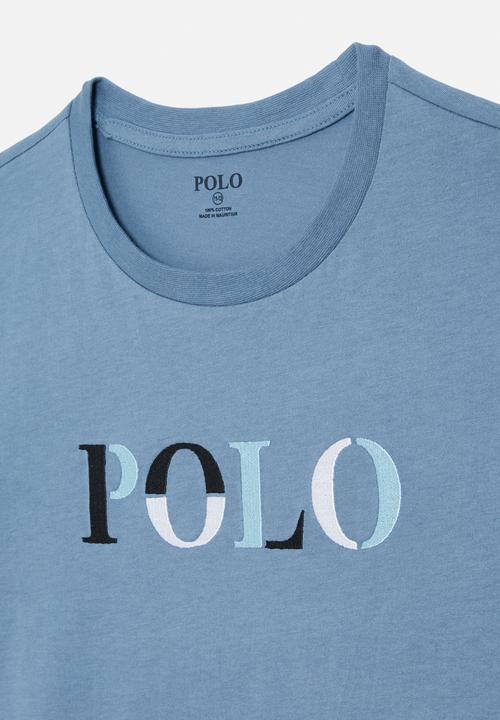 POLO - Boys bongani embroidered short sleeve tee - denim blue