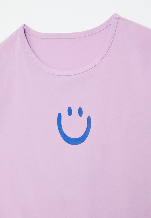 Pop Candy - Smiley print tee - lilac