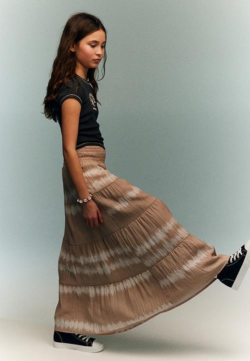 H&M - Maxi skirt - beige tie-dye