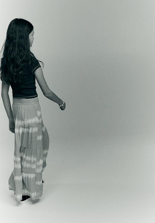H&M - Maxi skirt - beige tie-dye
