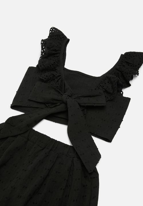 Pop Candy - Frilled top & bottom set - black