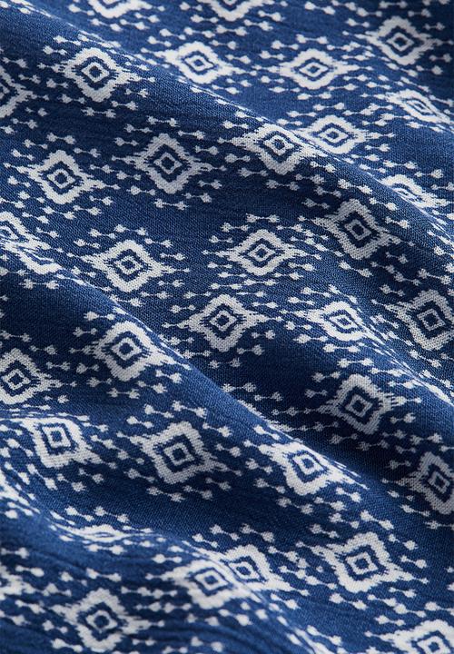 H&M - A-line skirt - blue patterned 