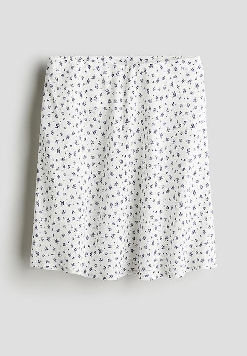 H&M - A-line skirt - white floral