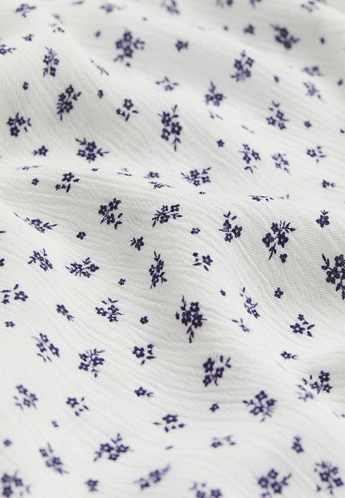H&M - A-line skirt - white floral