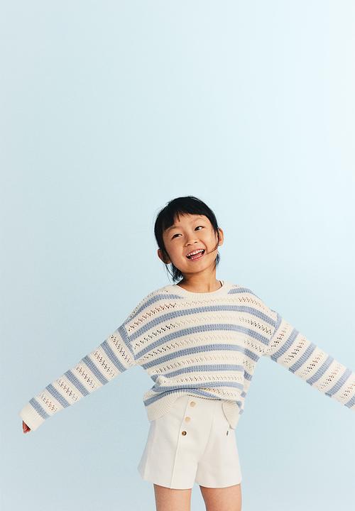 H&M - Crease-leg jersey shorts - white