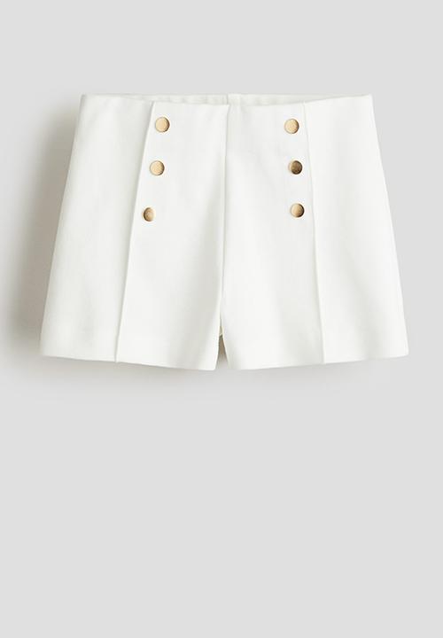 H&M - Crease-leg jersey shorts - white