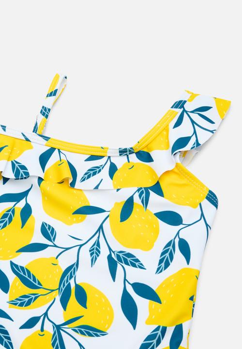 Pop Candy - Frilled one shoulder swimsuit - multi