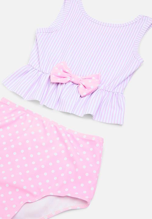 Pop Candy - Bow décor bikini set - pink