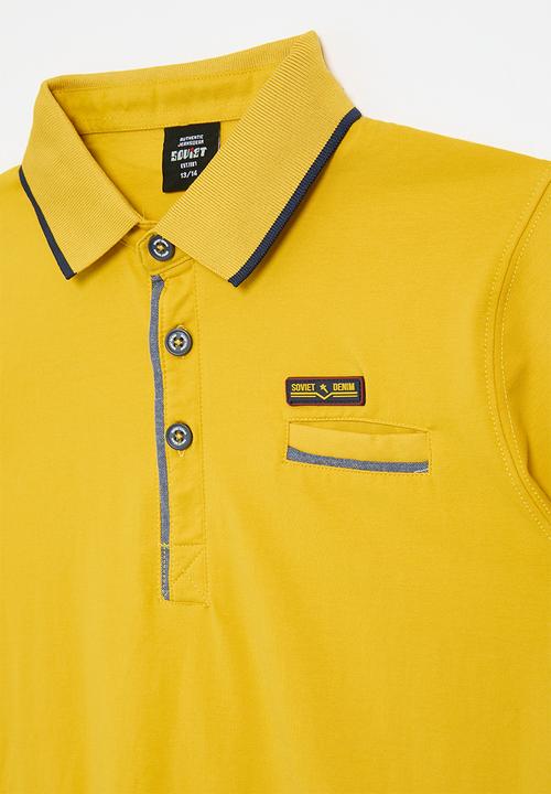 SOVIET - S/slv fashion golfer - mustard