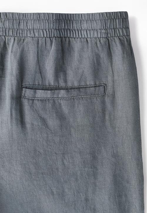 H&M - Regular fit linen shorts - dark turquoise