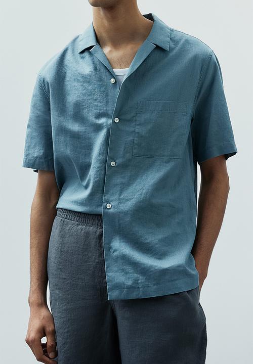 H&M - Regular fit linen shorts - dark turquoise
