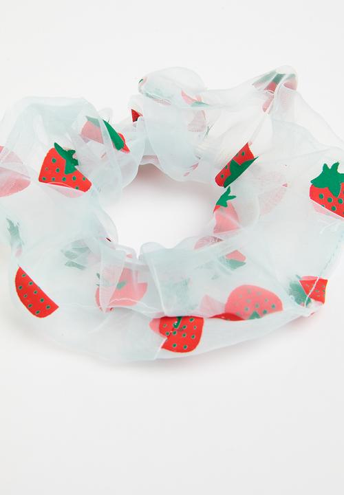 Pop Candy - Strawberry scrunchie set -red & white