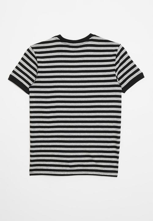 POLO - Boys alvin striped short sleeve tee - black