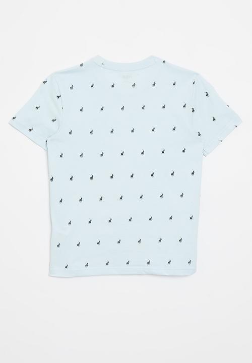 POLO - Boys sebastian monogram short sleeve tee - ice blue