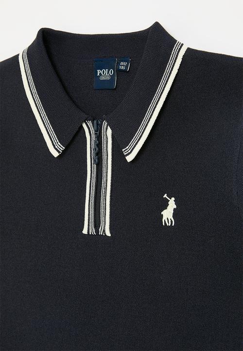 POLO - Boys scott short sleeve qtr zip golfer - navy