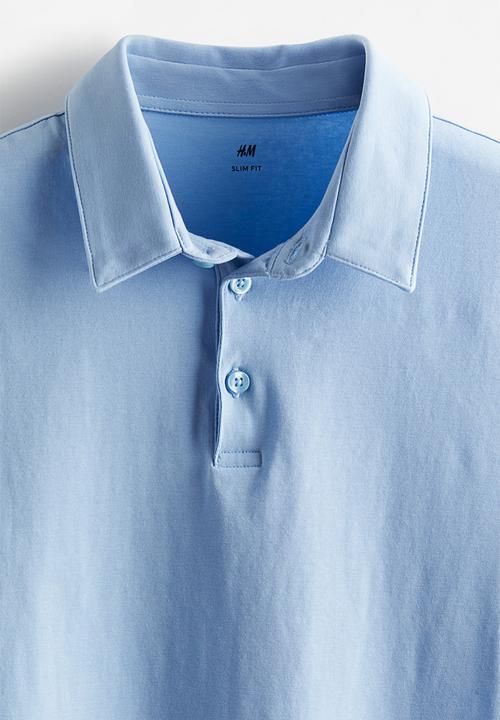 H&M - Slim fit polo shirt - light blue