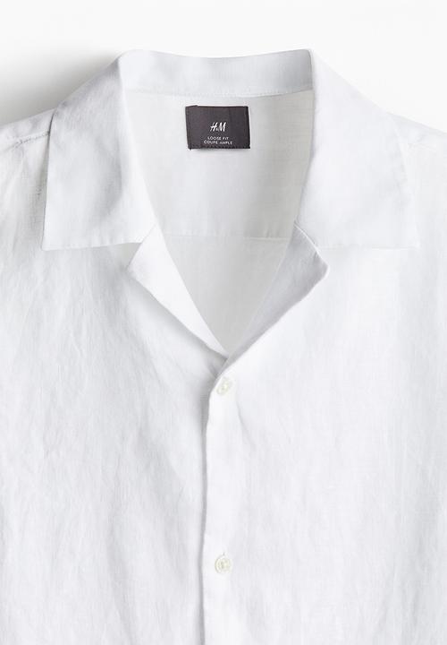 H&M - Relaxed fit linen resort shirt - white
