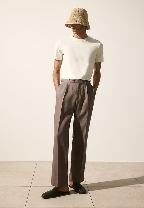 H&M - Slim fit ribbed lyocell-blend t-shirt - cream
