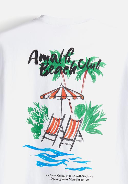 H&M - Loose fit printed T-shirt - white amalfi 