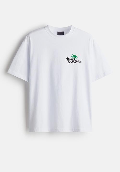 H&M - Loose fit printed T-shirt - white amalfi 