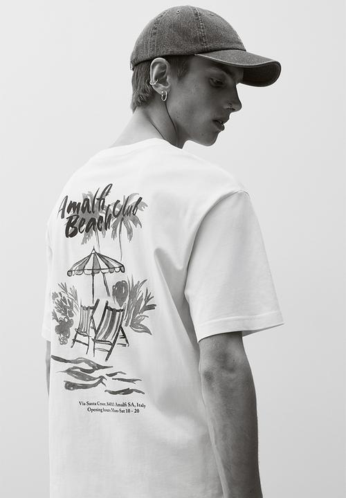 H&M - Loose fit printed T-shirt - white amalfi 