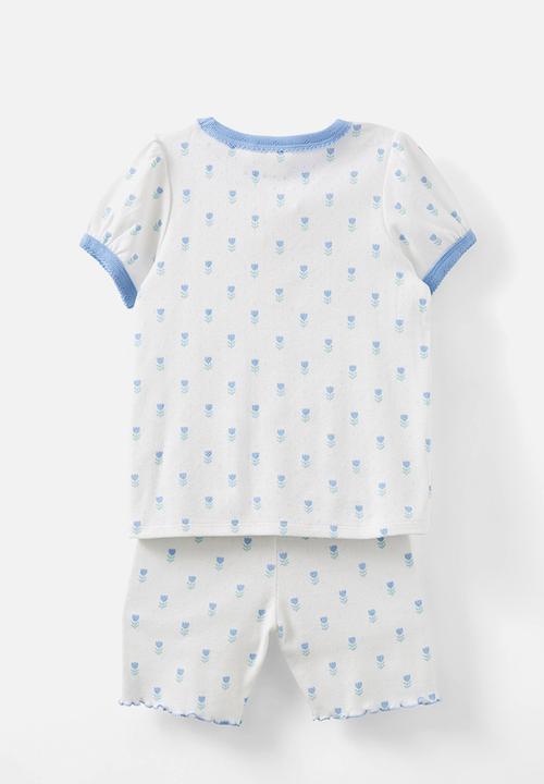 Cotton On - Ella short sleeve pyjama set - vanilla/tulip stamp
