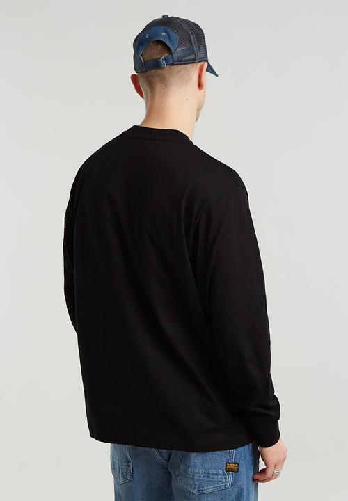 G-STAR - Center chest boxy r t long sleeve - dk black