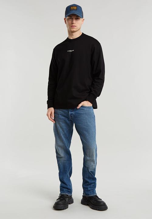 G-STAR - Center chest boxy r t long sleeve - dk black