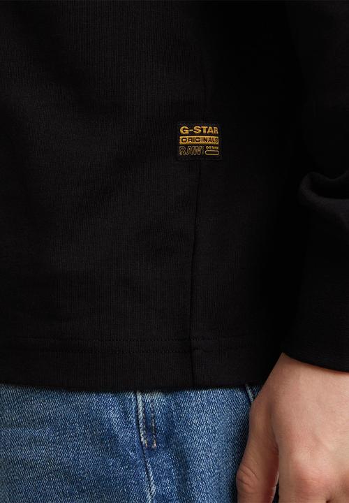 G-STAR - Center chest boxy r t long sleeve - dk black