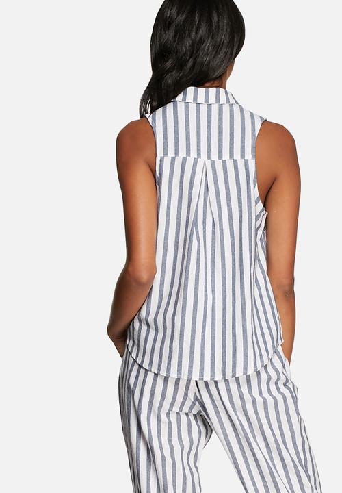 MINKPINK - Chloe stripe sleeveless shirt