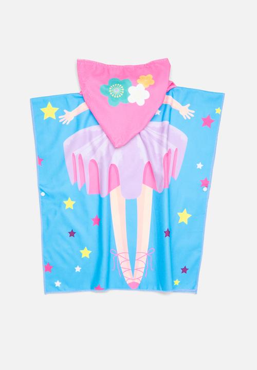 Pop Candy - Printed hooded towel - pink & blue