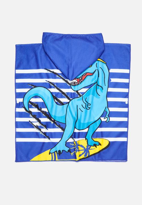 Pop Candy - Dino hooded towel - blue