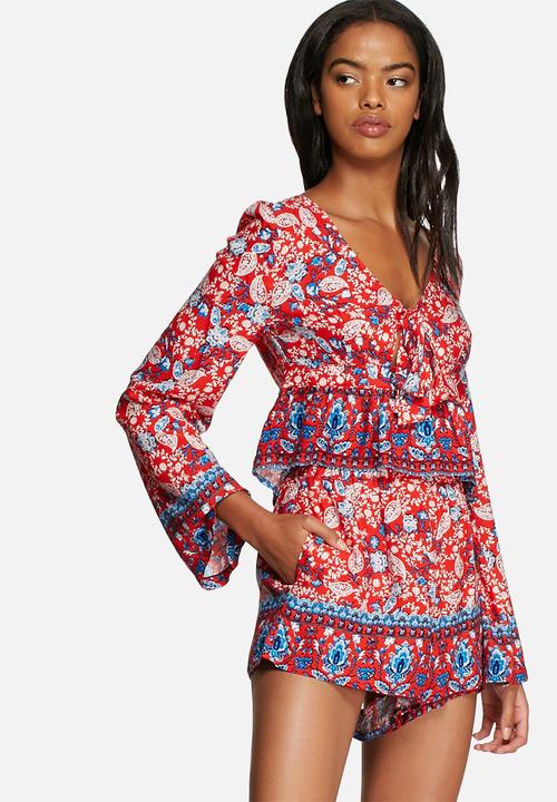MINKPINK - Wild west tie front crop top