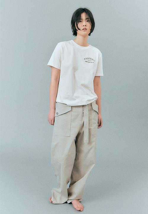 H&M - Printed T-shirt - cream/palermo