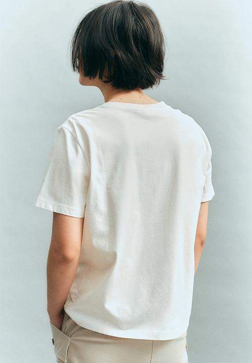 H&M - Printed T-shirt - cream/palermo