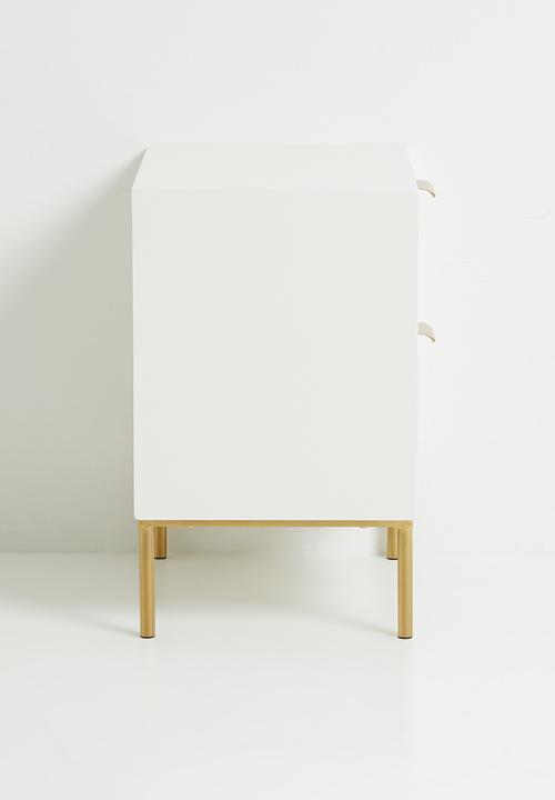 Sixth Floor - Theo rattan bedside table - Natural & white