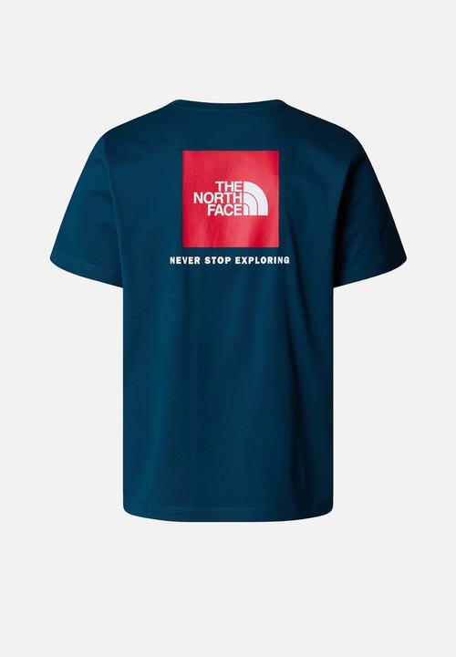 The North Face - M short sleeve redbox tee - midnight petrol & tnf red