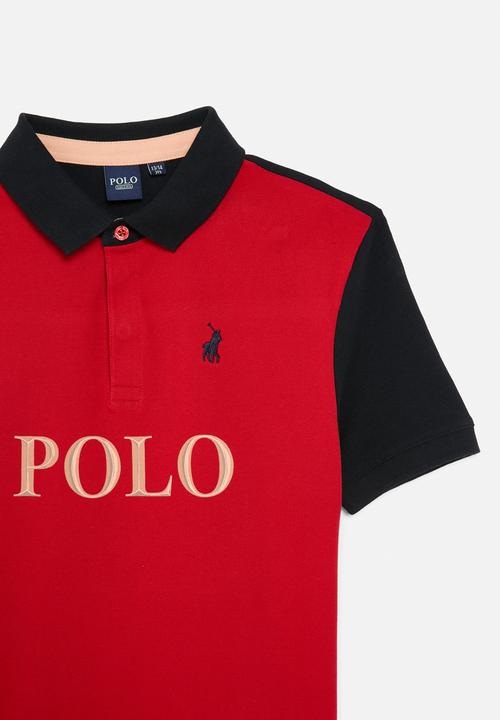 POLO - Boys dylan colour blocked golfer - red