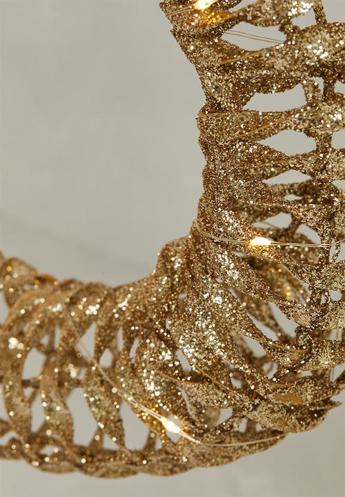 H&S - Wreath Hanging Deco - Gold