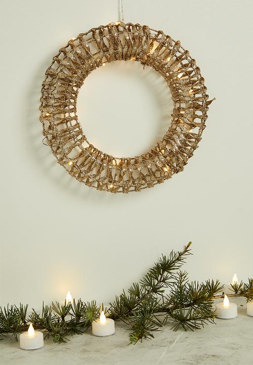 H&S - Wreath Hanging Deco - Gold