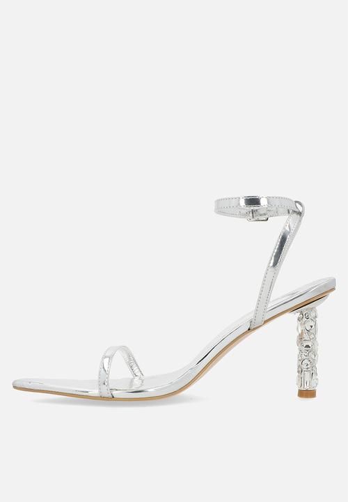 Public Desire - Jules ankle strap heel - silver